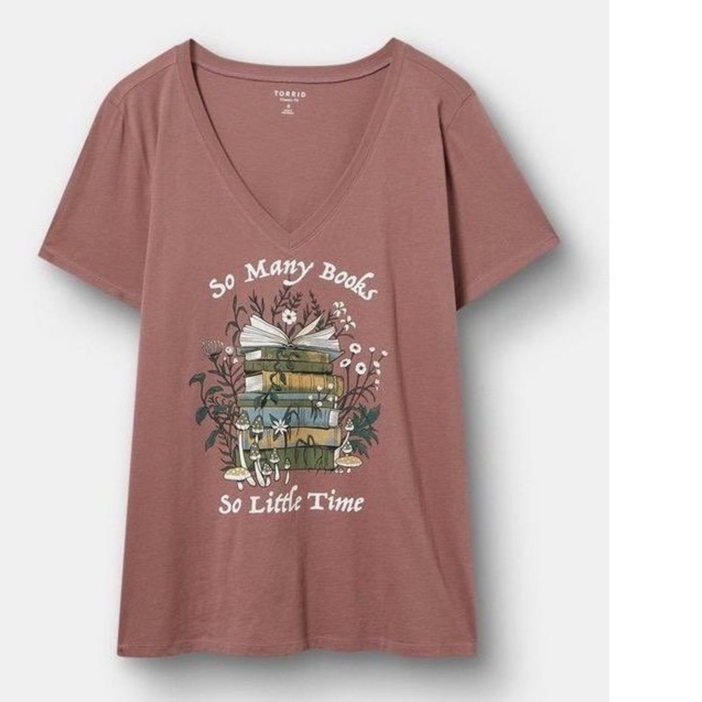 NWT Torrid Classic V-Neck Tee "So Many Books" 4X - Picture 2 of 10